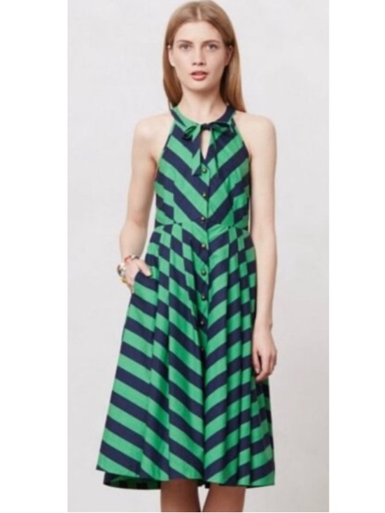 Girls From Savoy Dresses & Skirts - Anthropologie Girls from Savoy Chevron Striped Sleeveless Fit & Flare Dress 2P